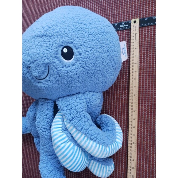 Goffa Octopus Plush Large 25" Blue White Stripe Sherpa Stuffed Animal New - Picture 4 of 6